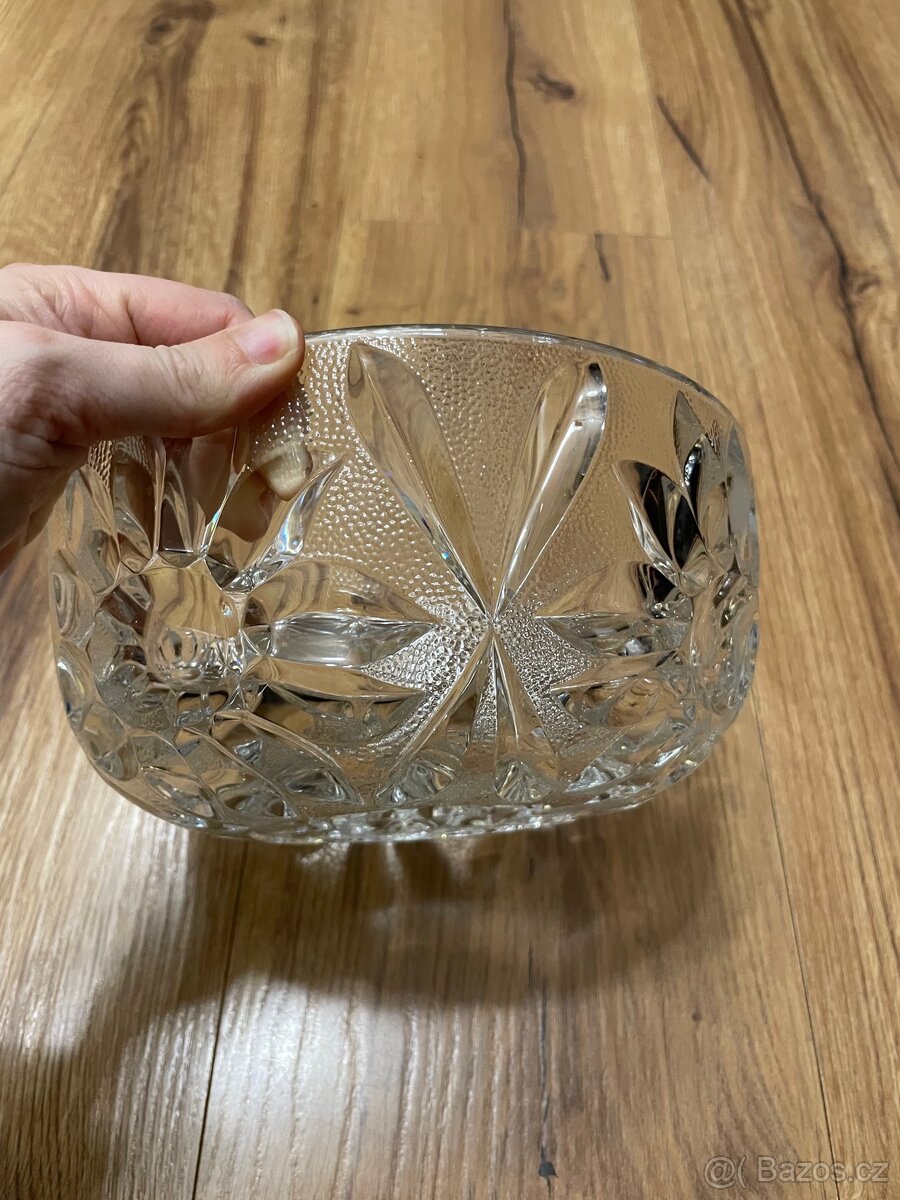 Skleněná broušená míse se slunečnicemi - 2