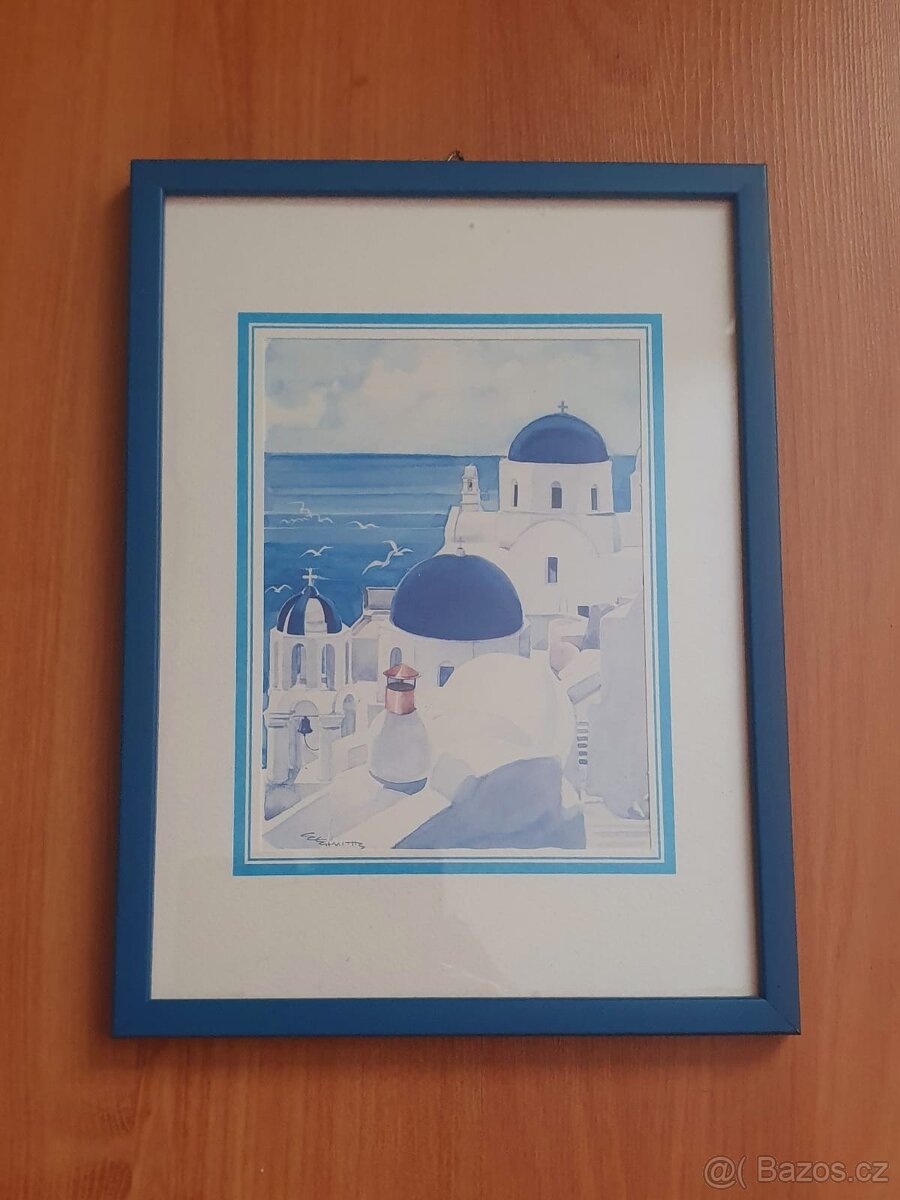 Obraz z Řecka s rámečkem ve skle - 2