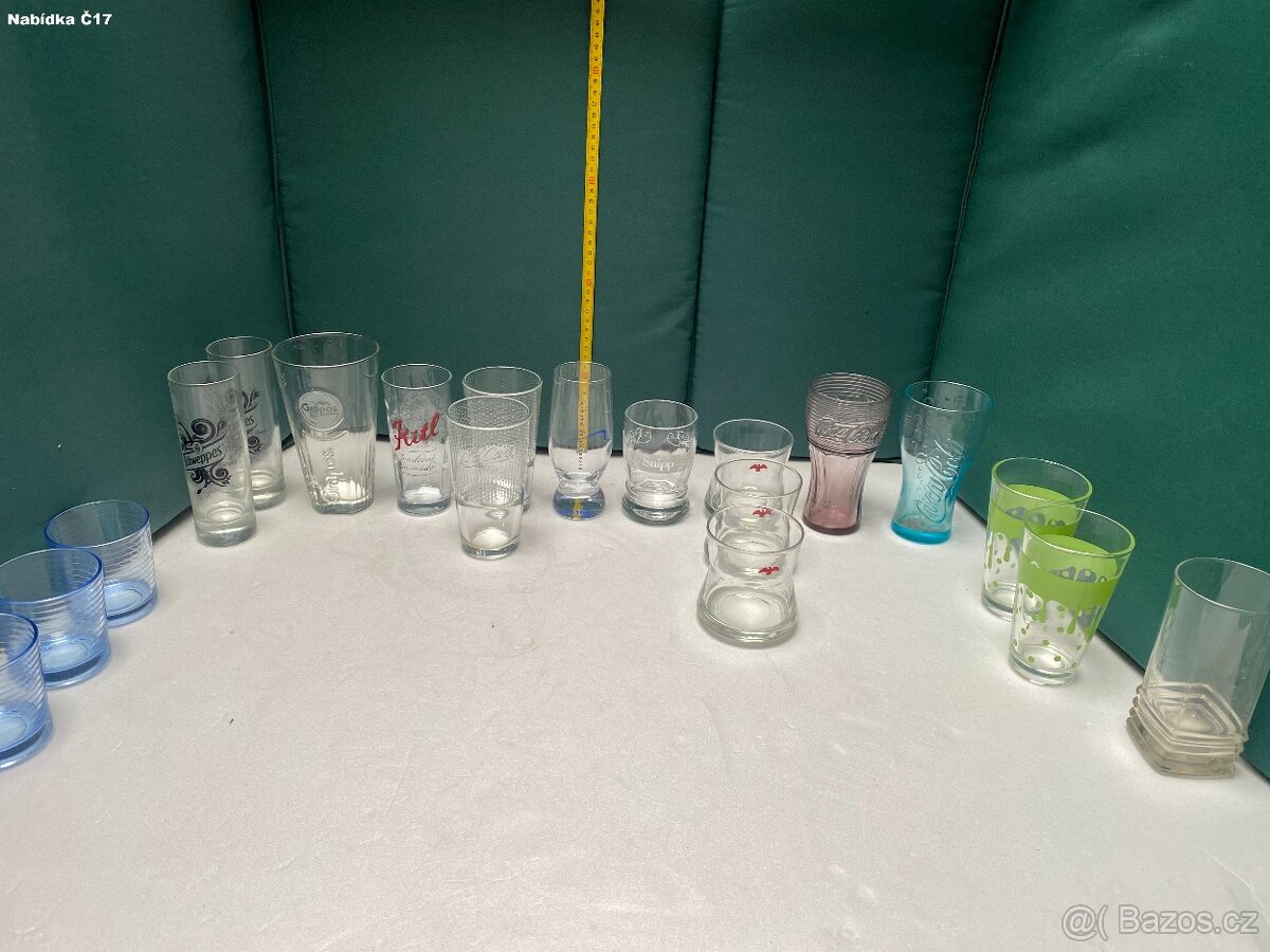 Sada sklenic na nealkoholické nápoje – 19 ks (mix tvarů a ve - 2