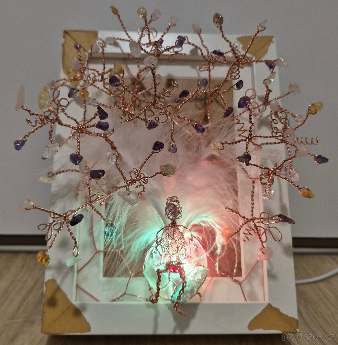 3D Strom života a štěstí v obraze s LED barevným na stůl - 2