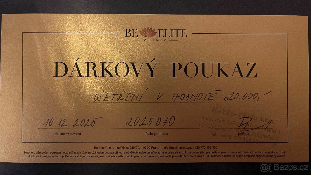Dárkový poukaz BE ELITE - 2