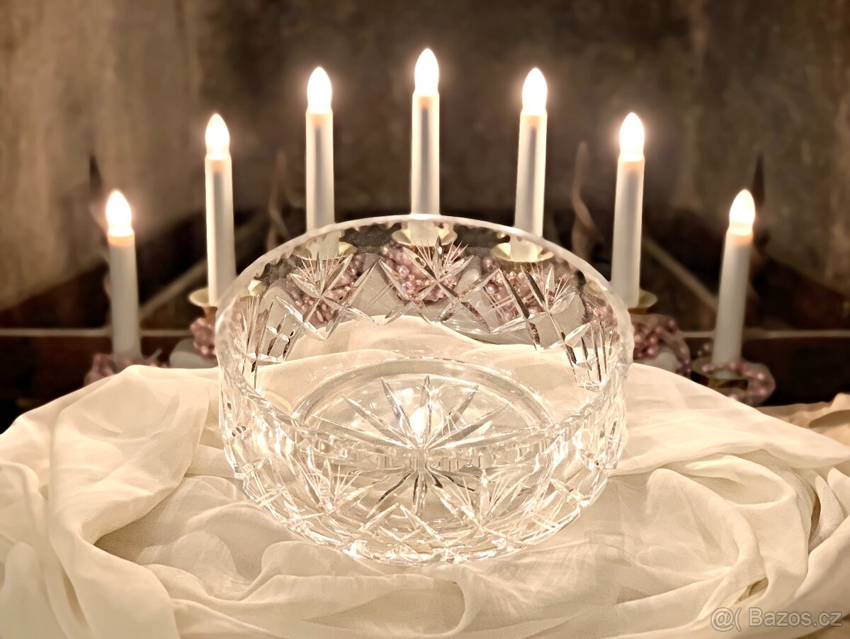Křišťálová masivní mísa Bohemia Crystal Czechoslovakia - 2