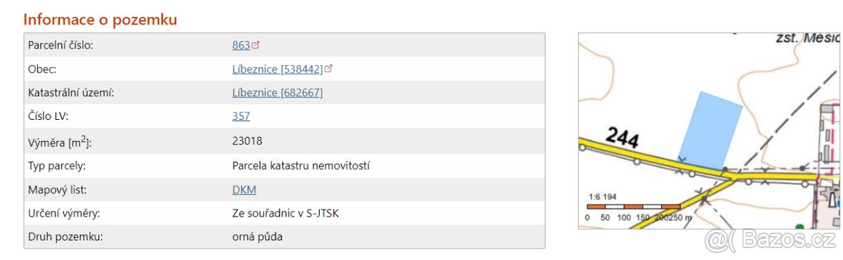 Prodej pozemku o výměře 2877,25 m2 - 2