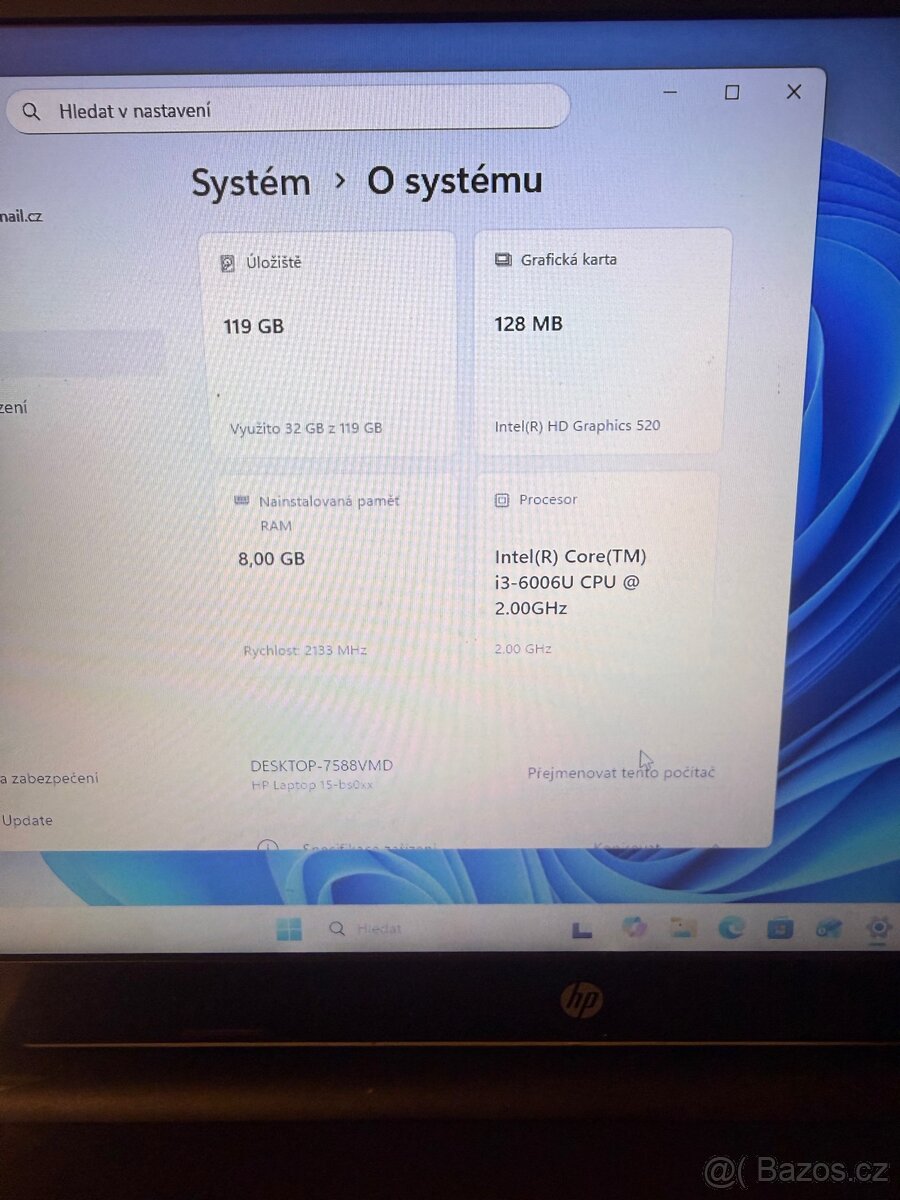 Notebook HP 250 G6 i3-6006U - 2