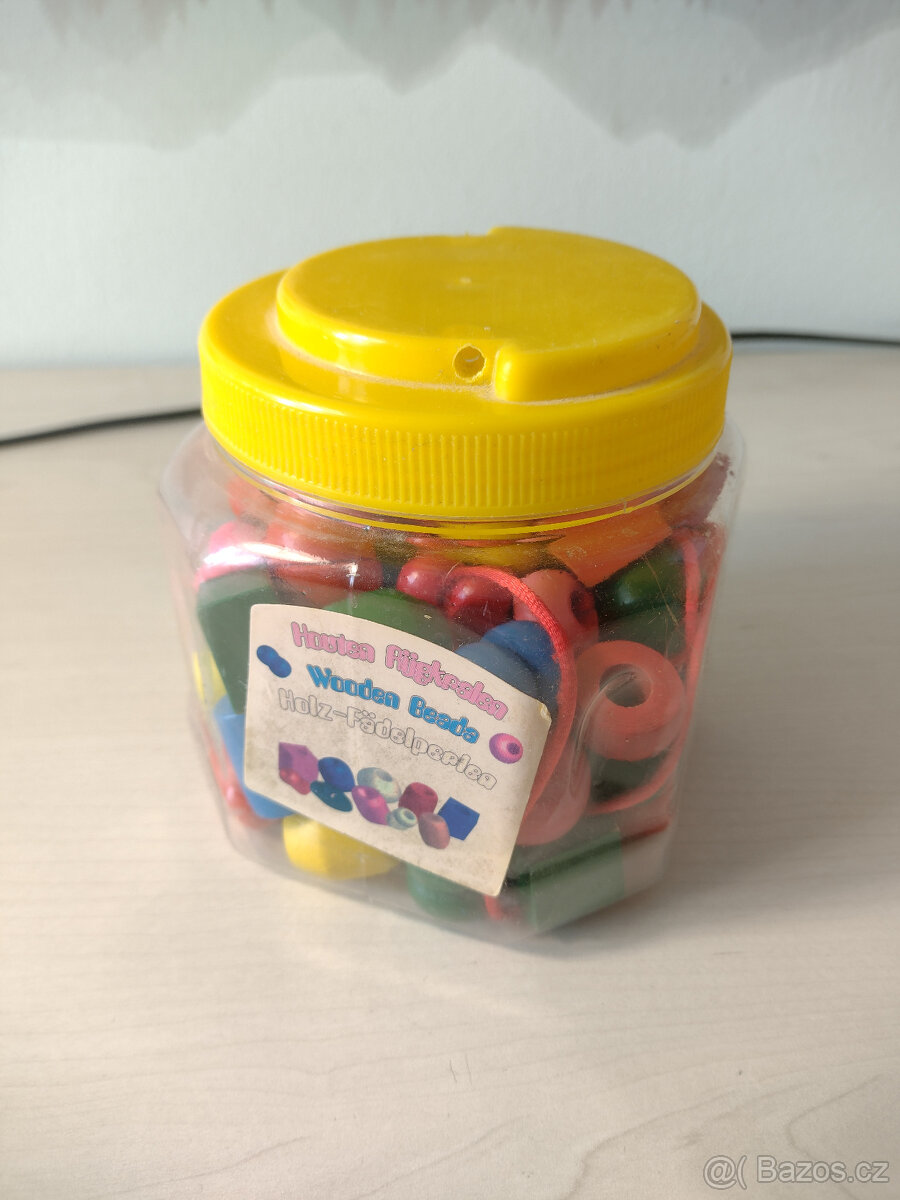 Dřevěné navlékací korálky - 2