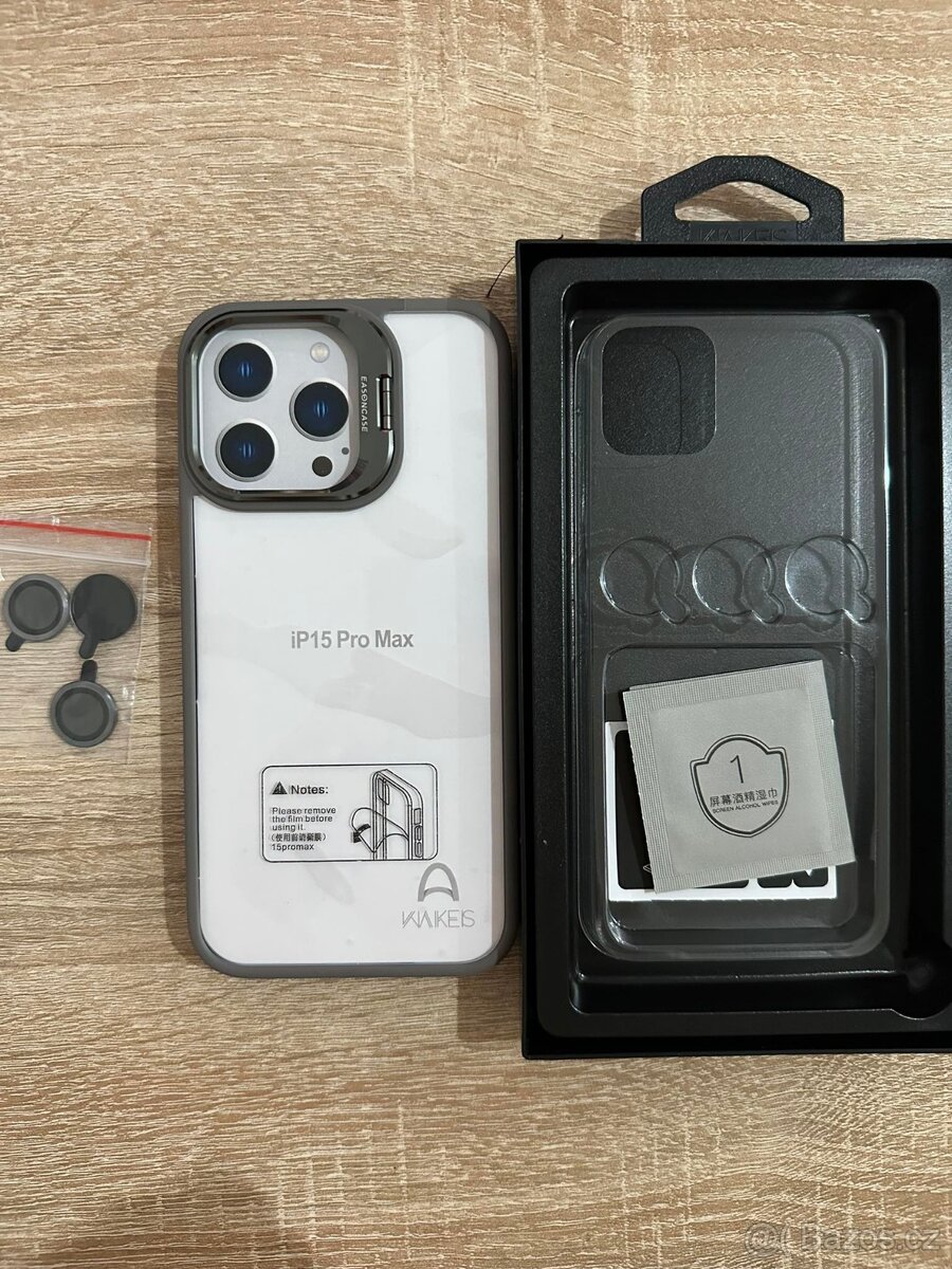 Kryt na iphone 15 promax se stojánkem + sklo na kameru - 2