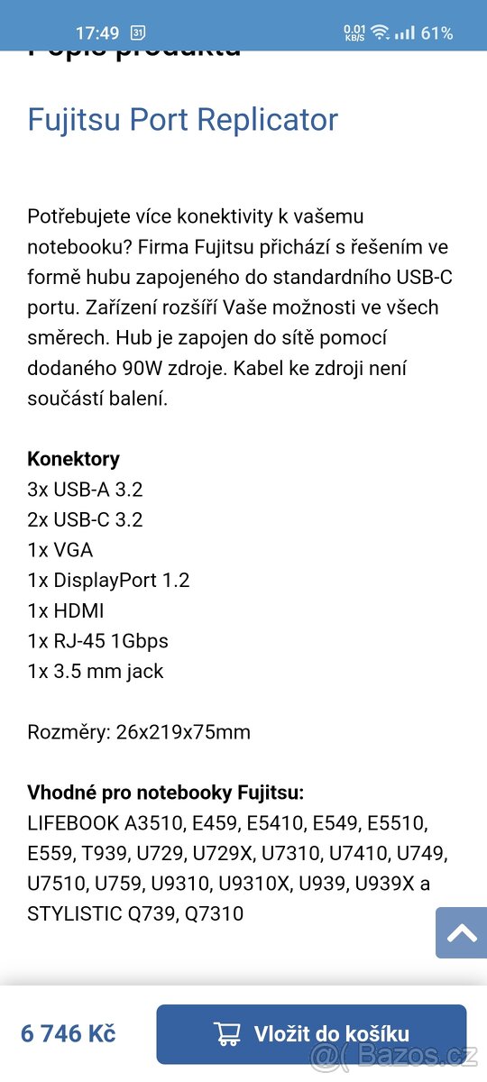 Dockovací stanice usb c (Fujitsu Port Replicator 2 USB-C) - 2