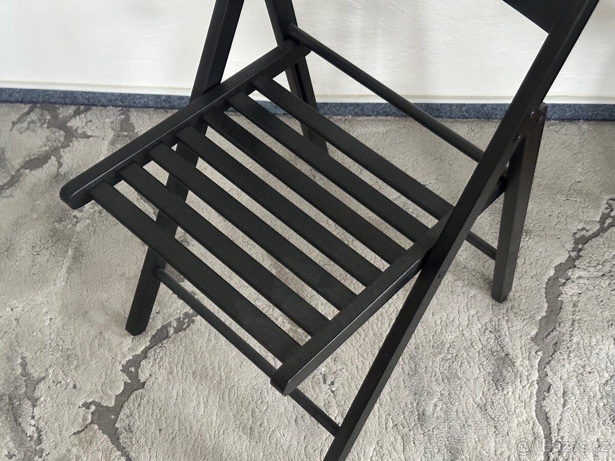 IKEA Frösvi skládací židle černá dřevěná - 2