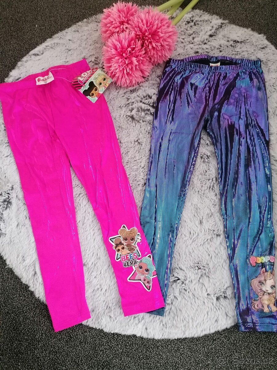 Dvoje dívčí legínky - nové - 2