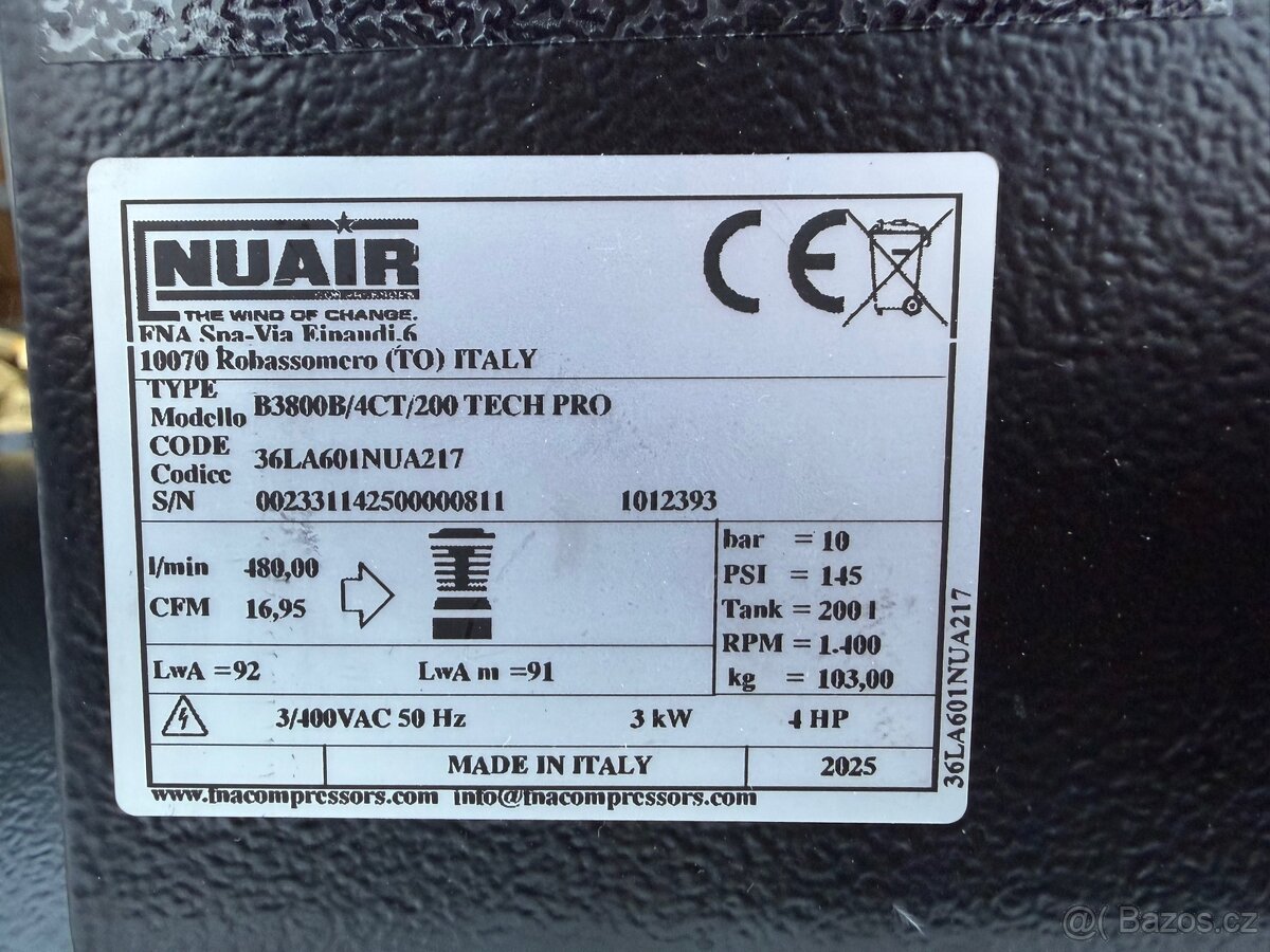 Prodám pístový kompresor NUAIR - 2