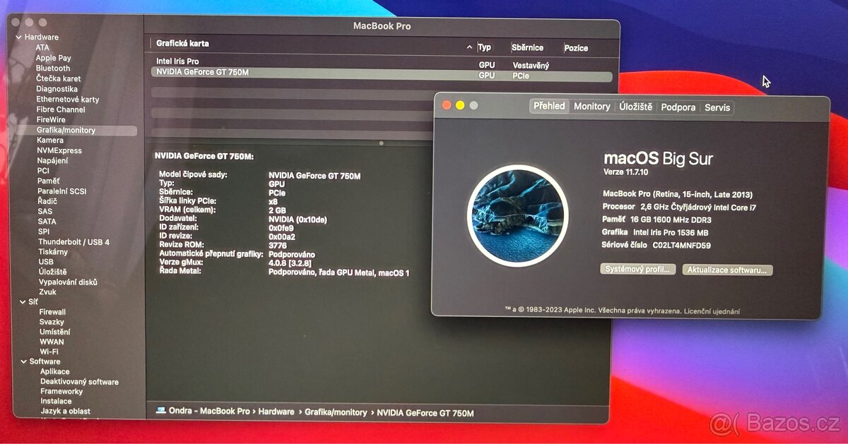 MacBook Pro 15” Retina – i7, 512 GB, NVIDIA, top stav - 2