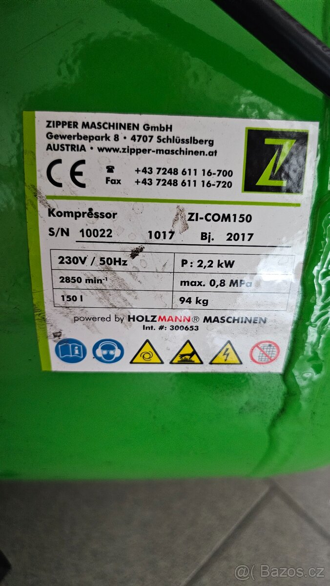 Kompresor Zipper ZI-COM-150, 230V, 2,2 kW - 2