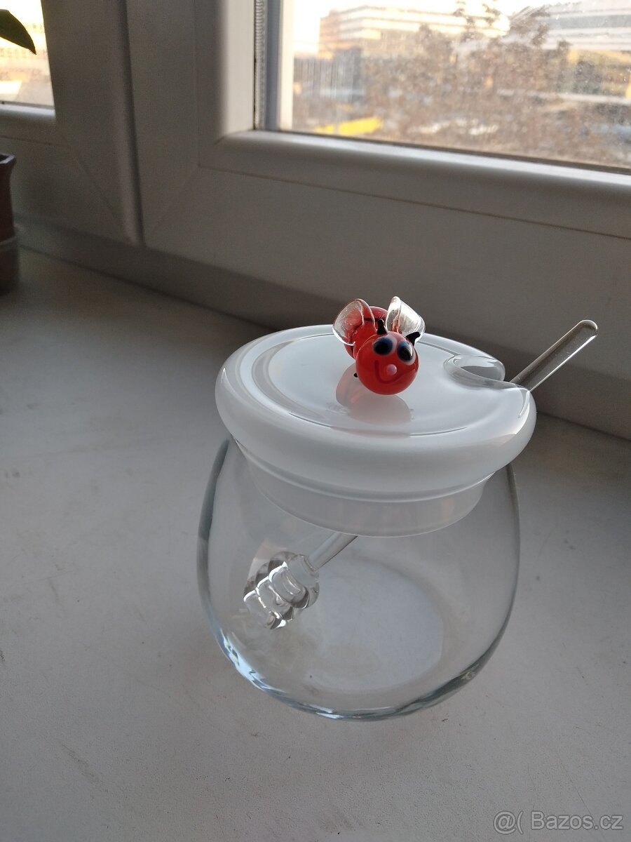 Skleněná dóza na med - 2