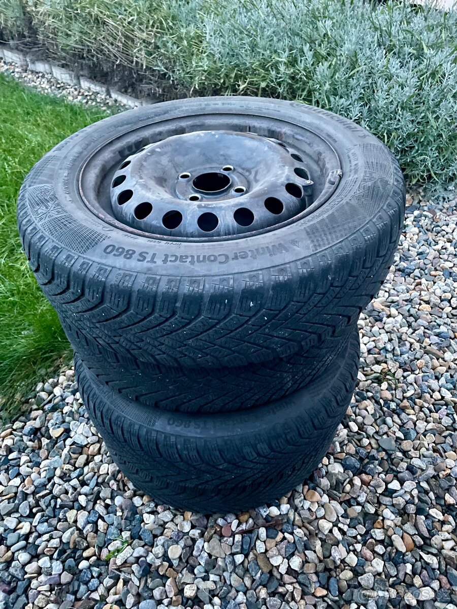 Plechova kola R14 se zimními pneu Continental 165/70 - 2