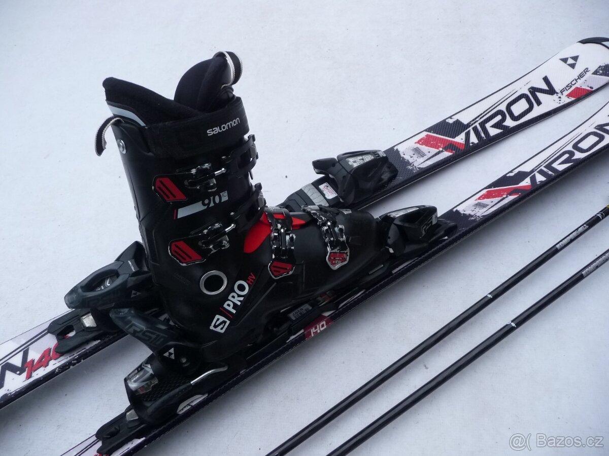 17. Lyže FISCHER - 140 cm + boty SALOMON 40eu + HOLE - set - 2