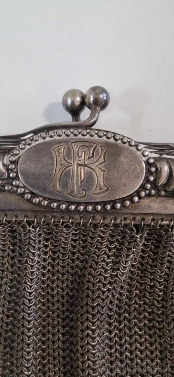 Starožitná kabelka rámová 1890 – German silver - 2