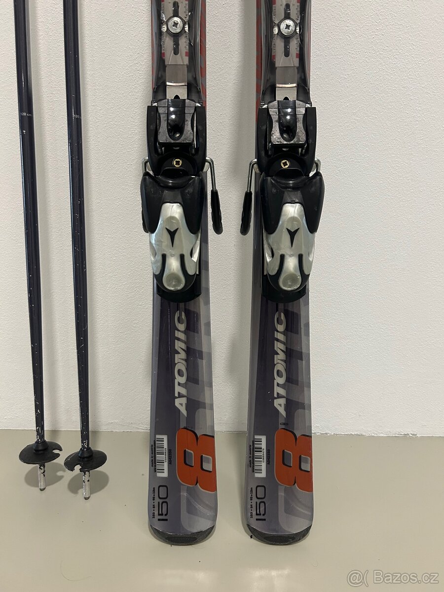Lyže Atomic series 8 vel. 150 + hůlky 120 - 2