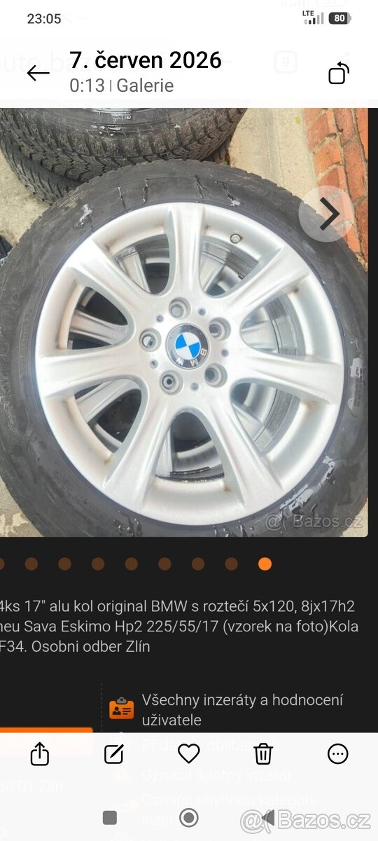 Prodám BMW alu disky kola - 2