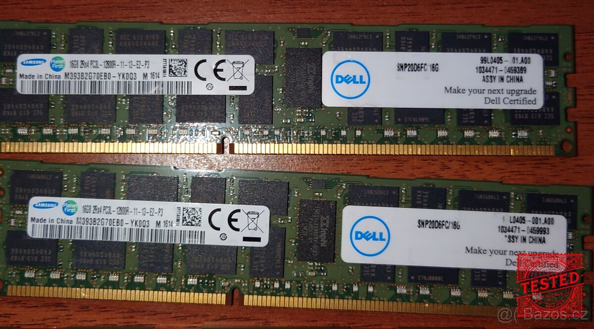 RAM 16GB DDR3 Registered 6 kusu - 2