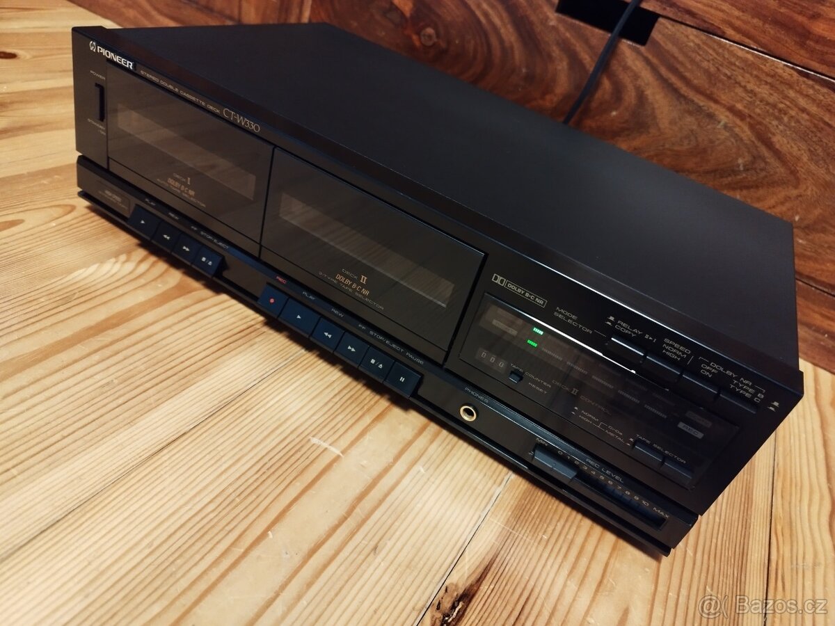 Kazeták, Double Tape deck PIONEER CT-W330 - Malaysia - 1990 - 2