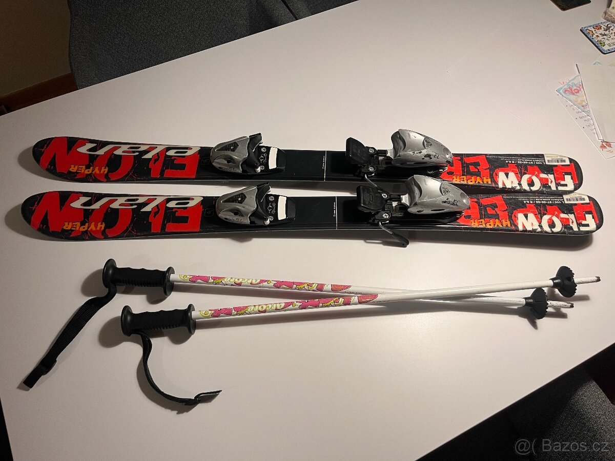 Dětské lyže ELAN 100 + přeskáče SALOMON 18 - lok. Prostějov - 2