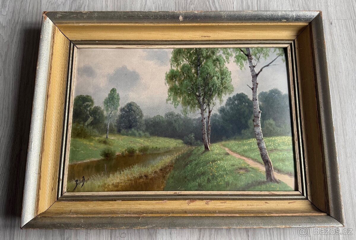 Starý malovaný obraz. Malíř Pešice.J - 2