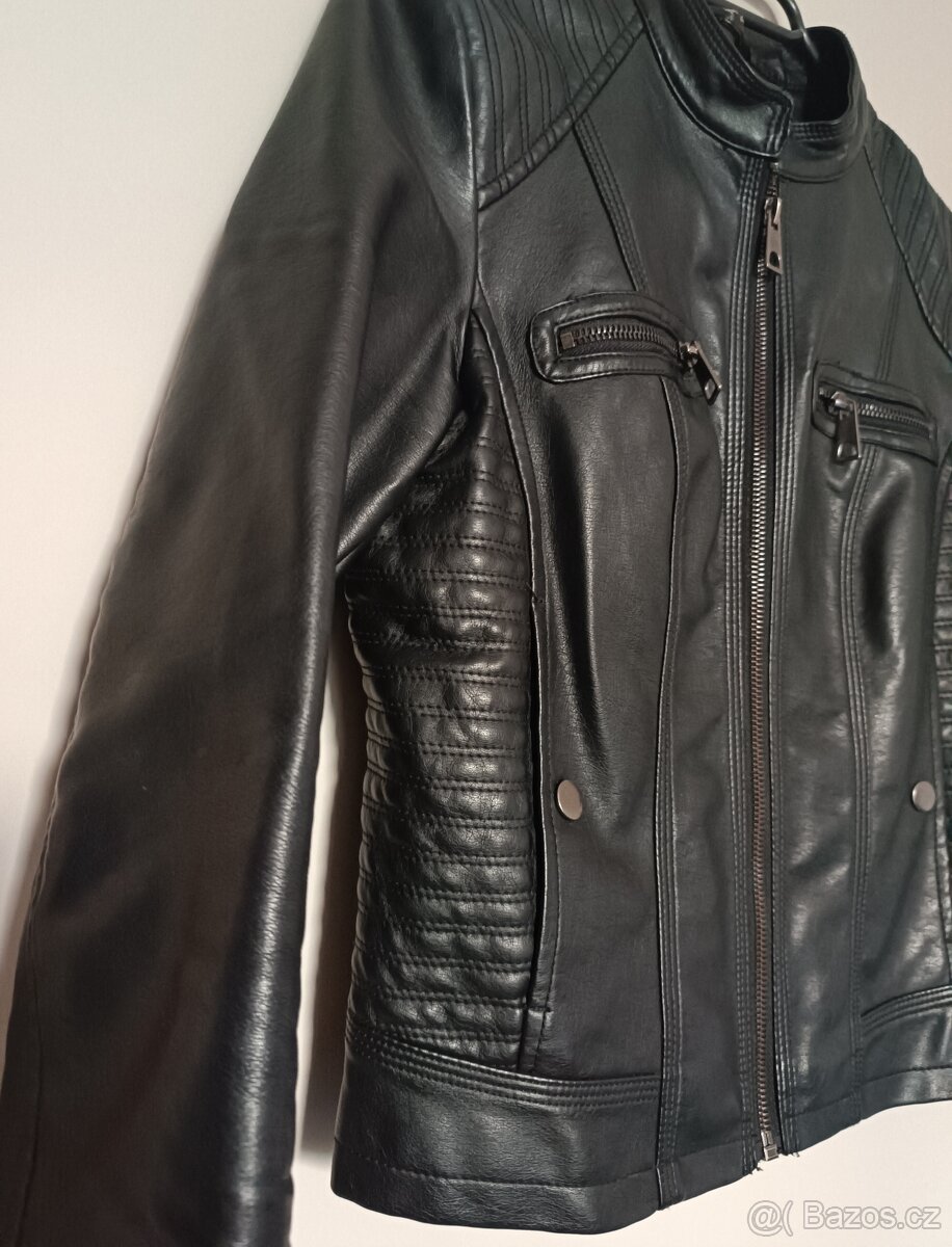 Dámská černá kož. bunda VERO MODA velikost XS - 2