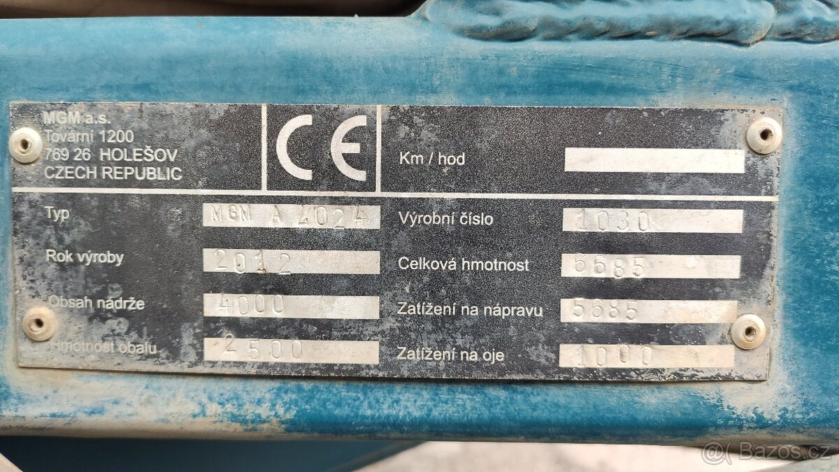 Tažený postřikovač MGM A4024 - 2