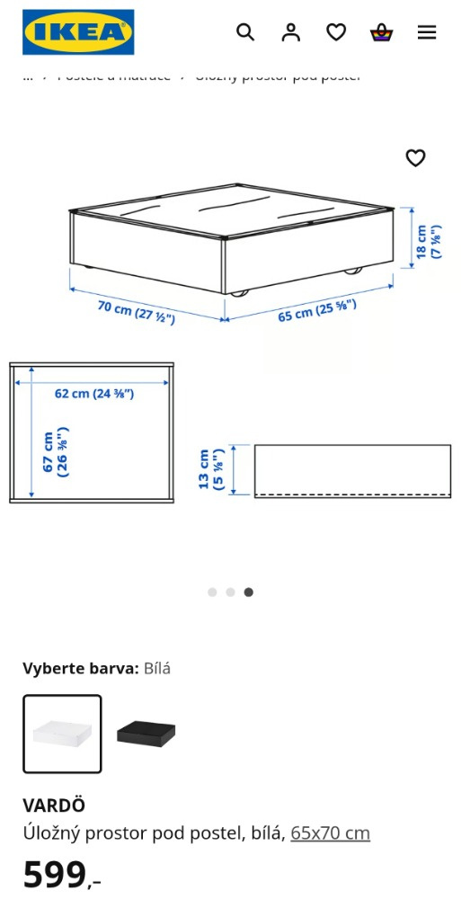 Úložný prostor pod postel IKEA VARDÖ - s kolečky - 2