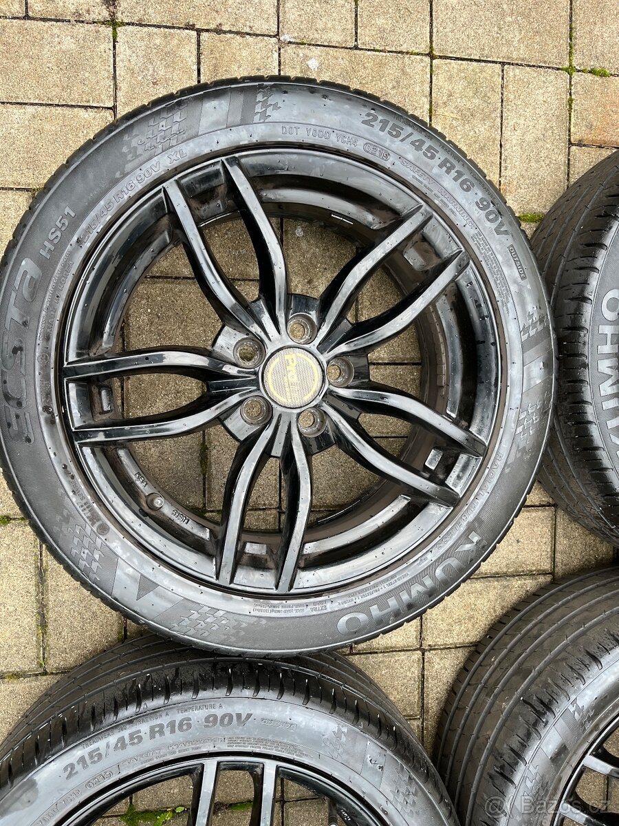 4x litá kola 5x100 R16, letní pneu 70% - 2