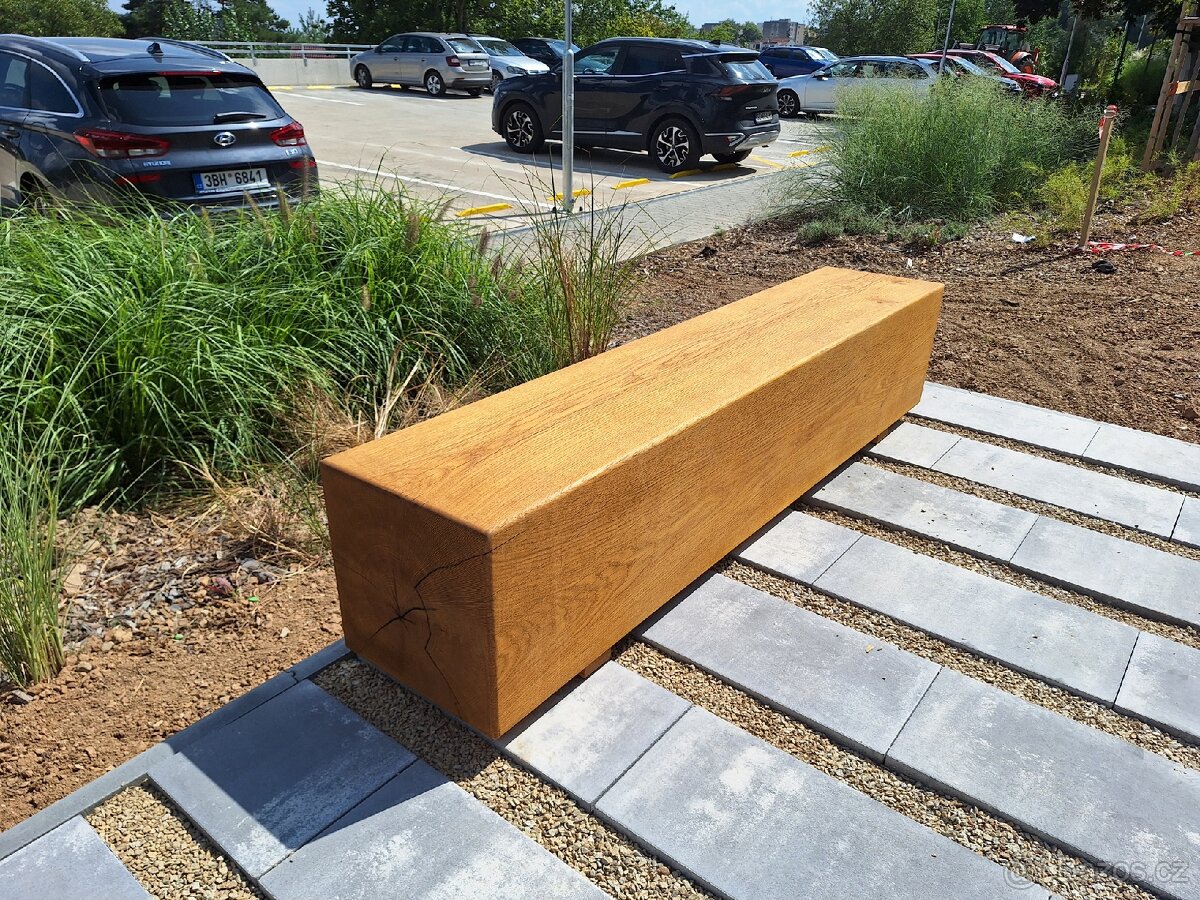 Dubové lavice, sedáky, hranoly , kostky,trámy - 2