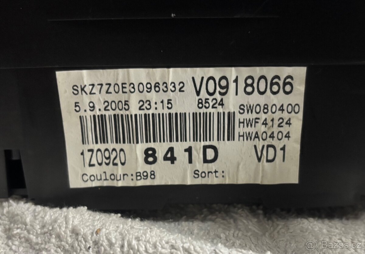 Prodám budíky maxidot Octavia 2 - diesel - 1Z0920841D - 2