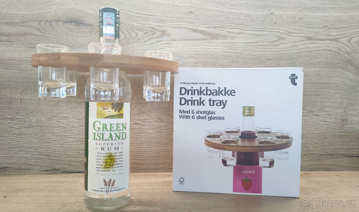 dřevěný nosič na 6 panáků - 2