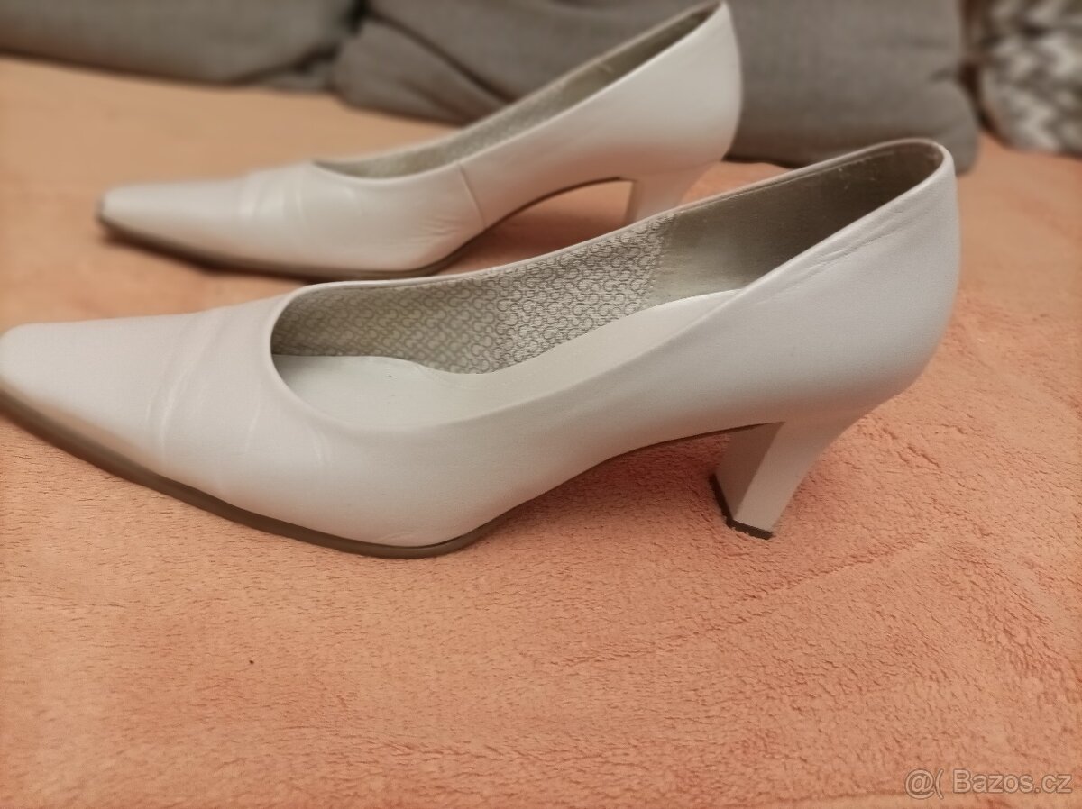 Krémové bílé lodičky Gabor vel 40 - 2