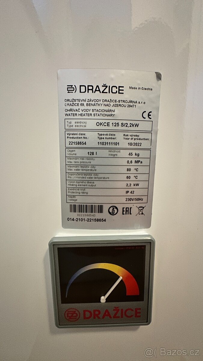 El. bojler Dražice OKCE 125 S/2,2kW - 2