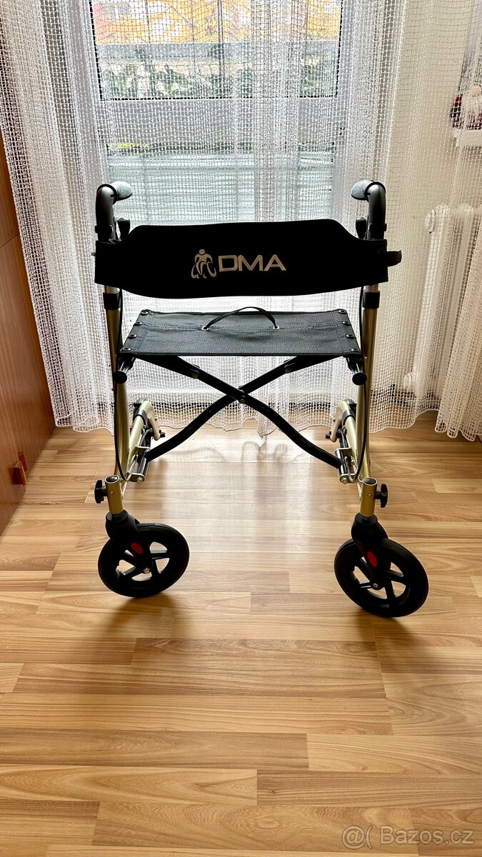 Chodítko pro seniory/čtyřkolové/odlehčené/skládací/jako nové - 2