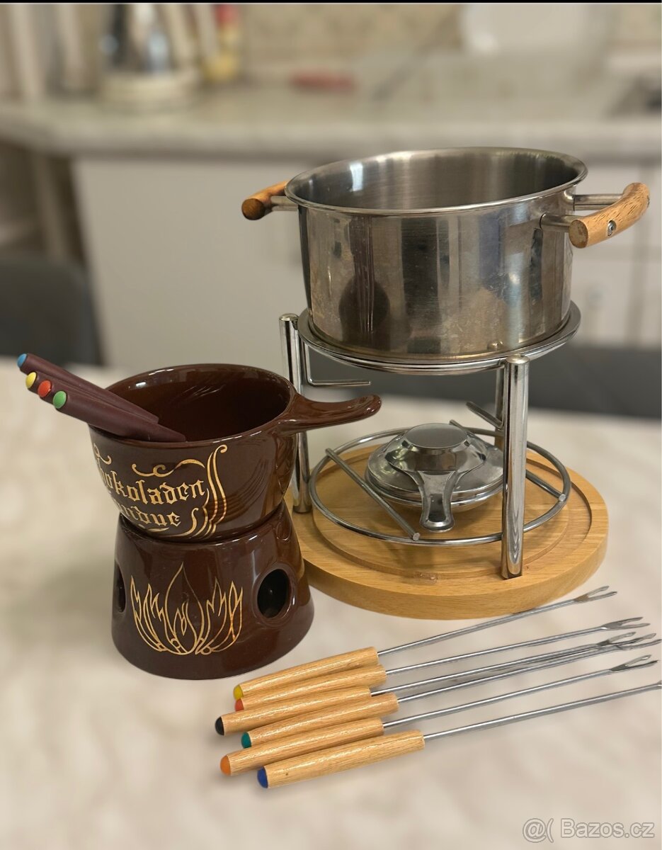 Sada Dvou nádob na fondue sýr a čokoláda, perfektní stav - 2