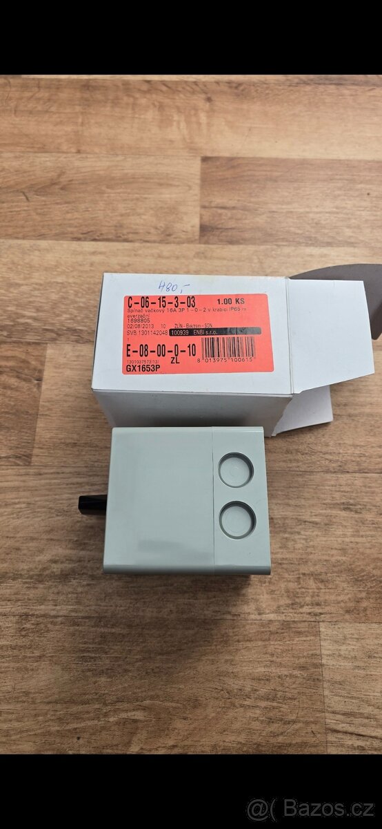 Vačkový spínač 16A 3P 1-0-2 v krabici IP65 - 2