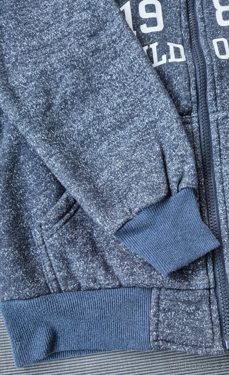 Šedá zateplená mikina vel. 158 - 2