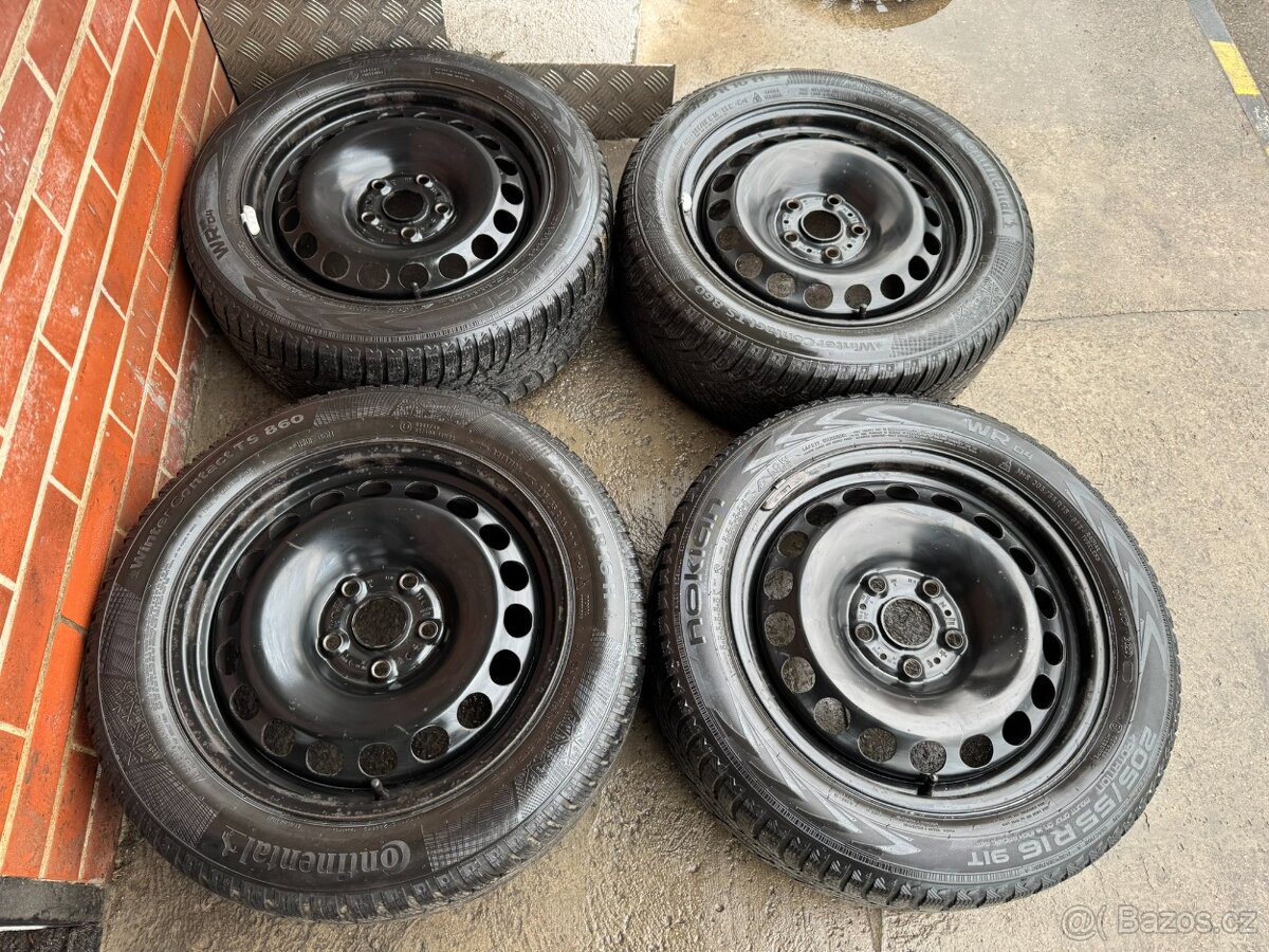 4ks 16" 5x112, škoda plech zimní 55% - 2