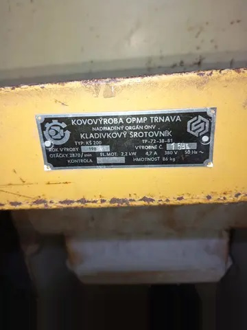 Kladívkový šrotovník kš200 - 2