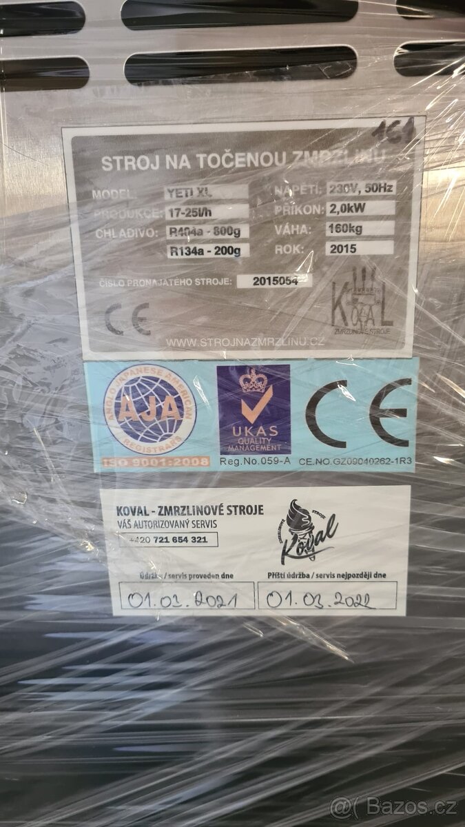 Prodám zmrzlinový stroj řady Yeti XL, - 2