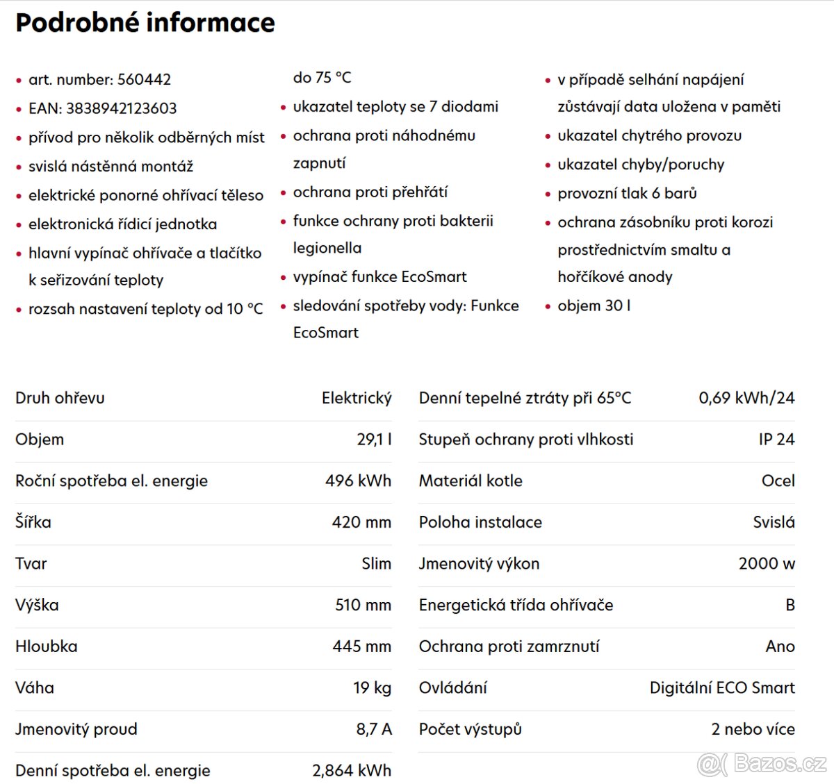 Bojler Mora 30 L - 2