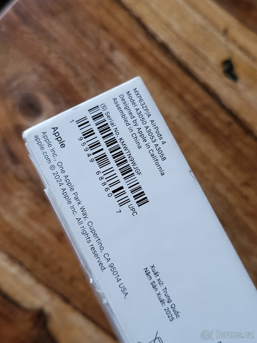 APPLE AIRPODS 4 - záruka VODAFONE do 8/2027 - 2