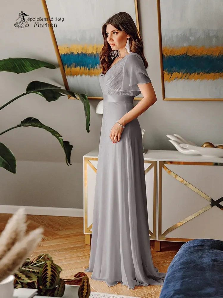 Šedé plesové/společenské šaty - 2