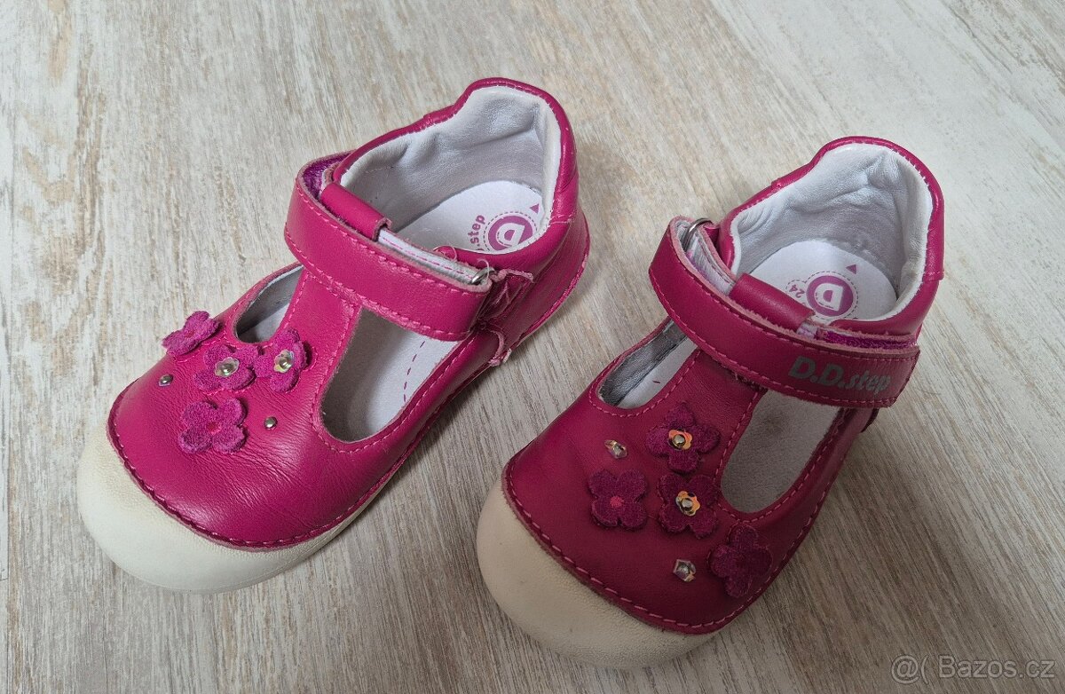 Kožené dívčí botičky D.D.step + další zdarma - 2