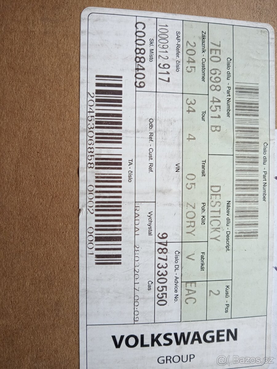 Zadní brzdové destičky VW T4 - 2