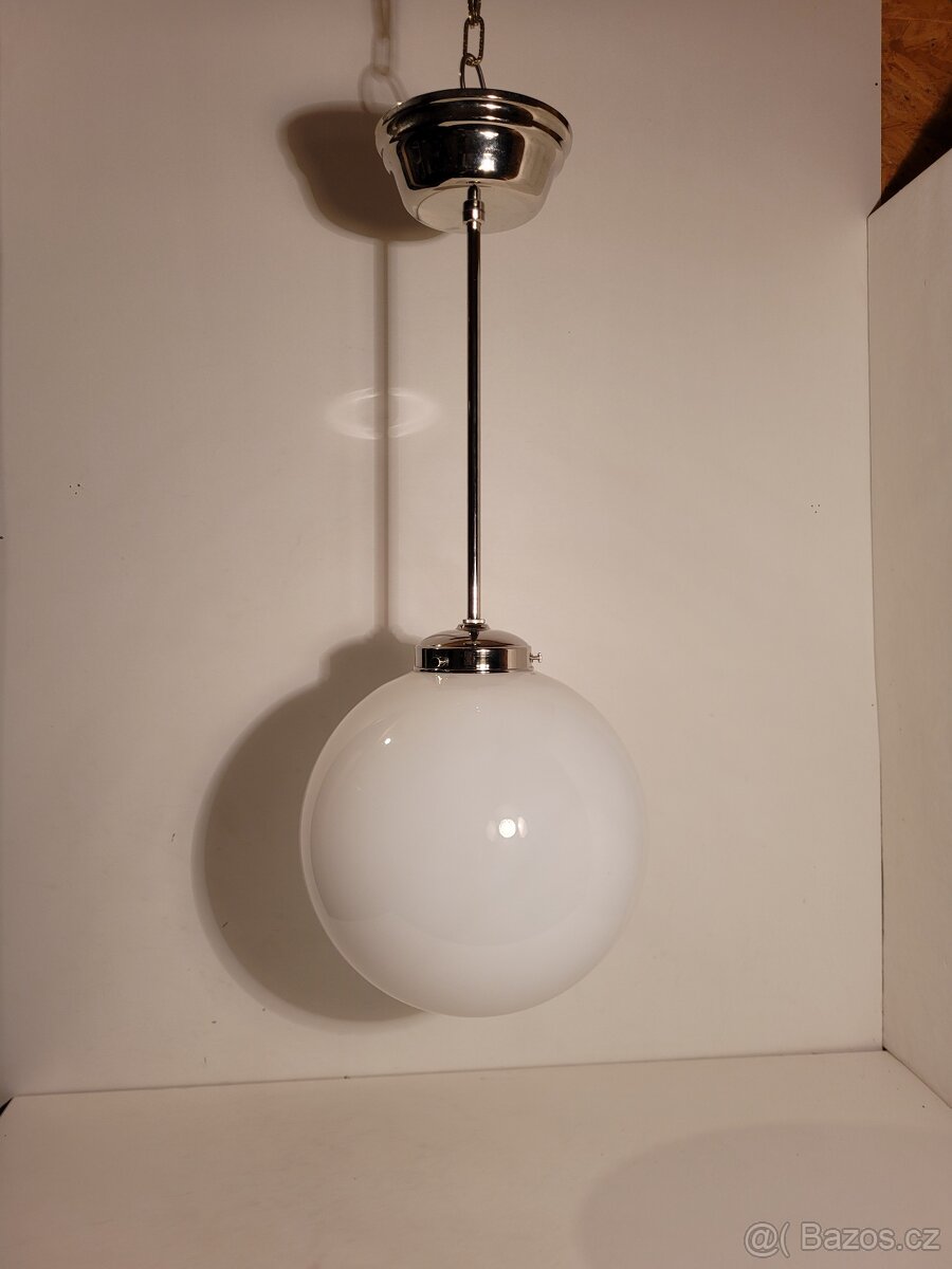 1x lustr z poniklované mosazi, velká bílá koule, až 4 ks - 2