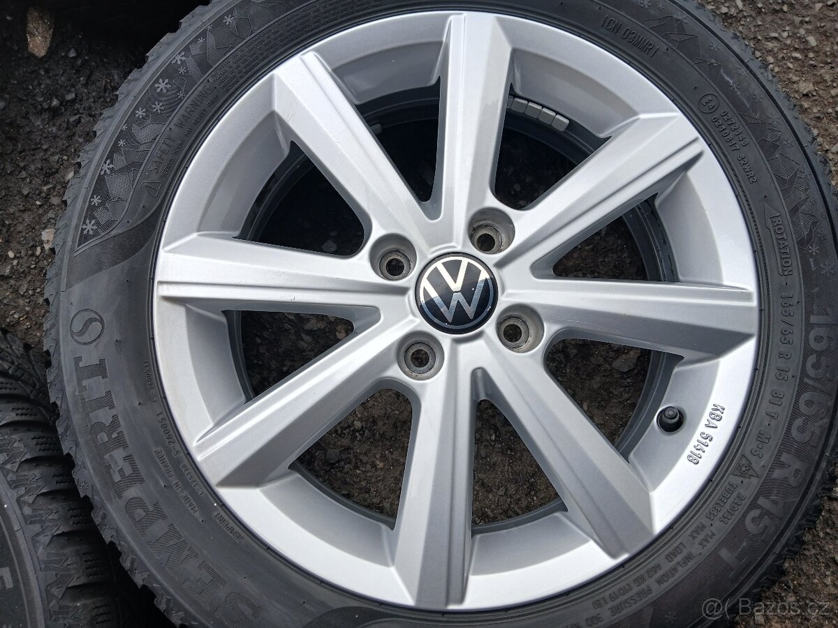 Prodám sadu Orig ALU kol VW 165/65R15 zimní - 2