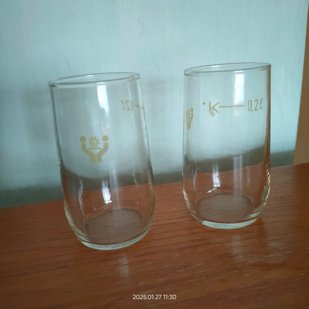 Retro skleničky 0,2 l - cejchované - 2